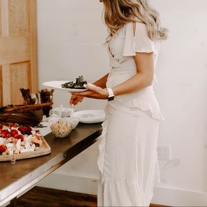 Blush high slit lulus midi dress